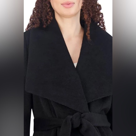 Cole Haan Women's Signature Wool Blend Wrap Coat Black Size 12 - Picture 10 of 16